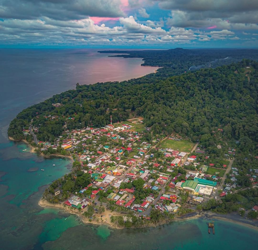 Downtown Puerto Viejo from above